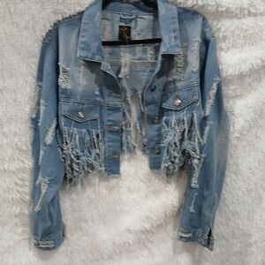 Stylish Denim Jacket with Heart Patch